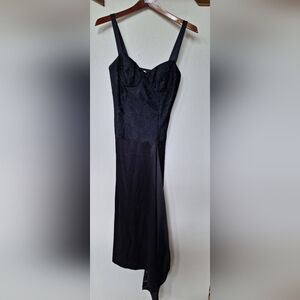 Angelo Tarlazzi Womens Black Lace Bodice Asymmetrical Hem Dress. Size 38 (EU)